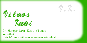 vilmos kupi business card